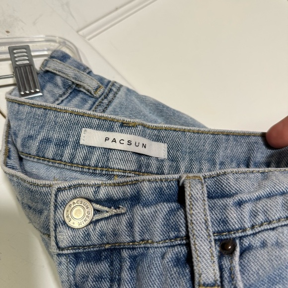 PacSun High Rise Straight Leg Jeans Distressed Light Wash Size 26 Denim - Picture 8 of 10